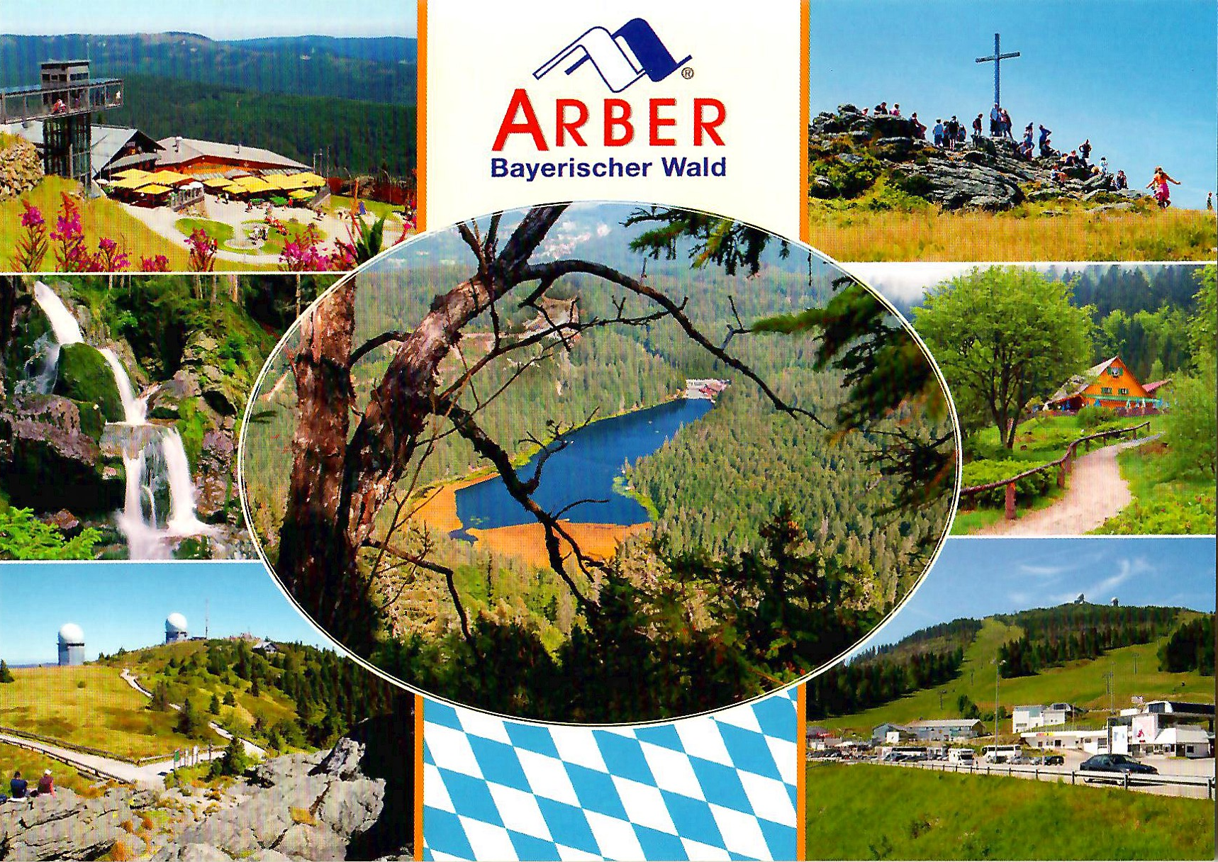 Karte - 10 - Ansichten von Arber mit bay. Fahne (Kopie)