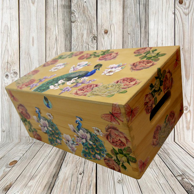 Pfau-Rosenbox in Découpage - Modellserie 2