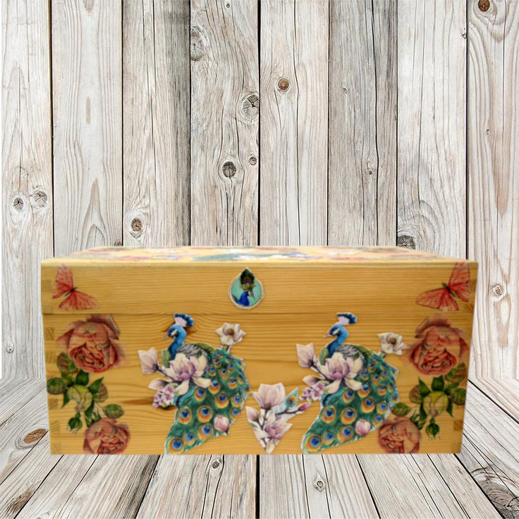 Pfau-Rosenbox in Découpage - Modellserie 2